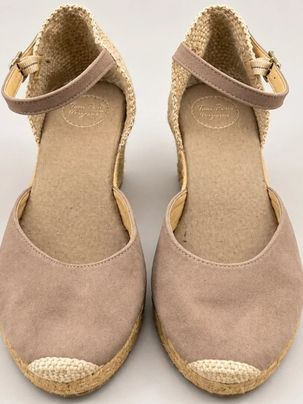 Toni Pons Taupe Espadrille Wedge Shoes